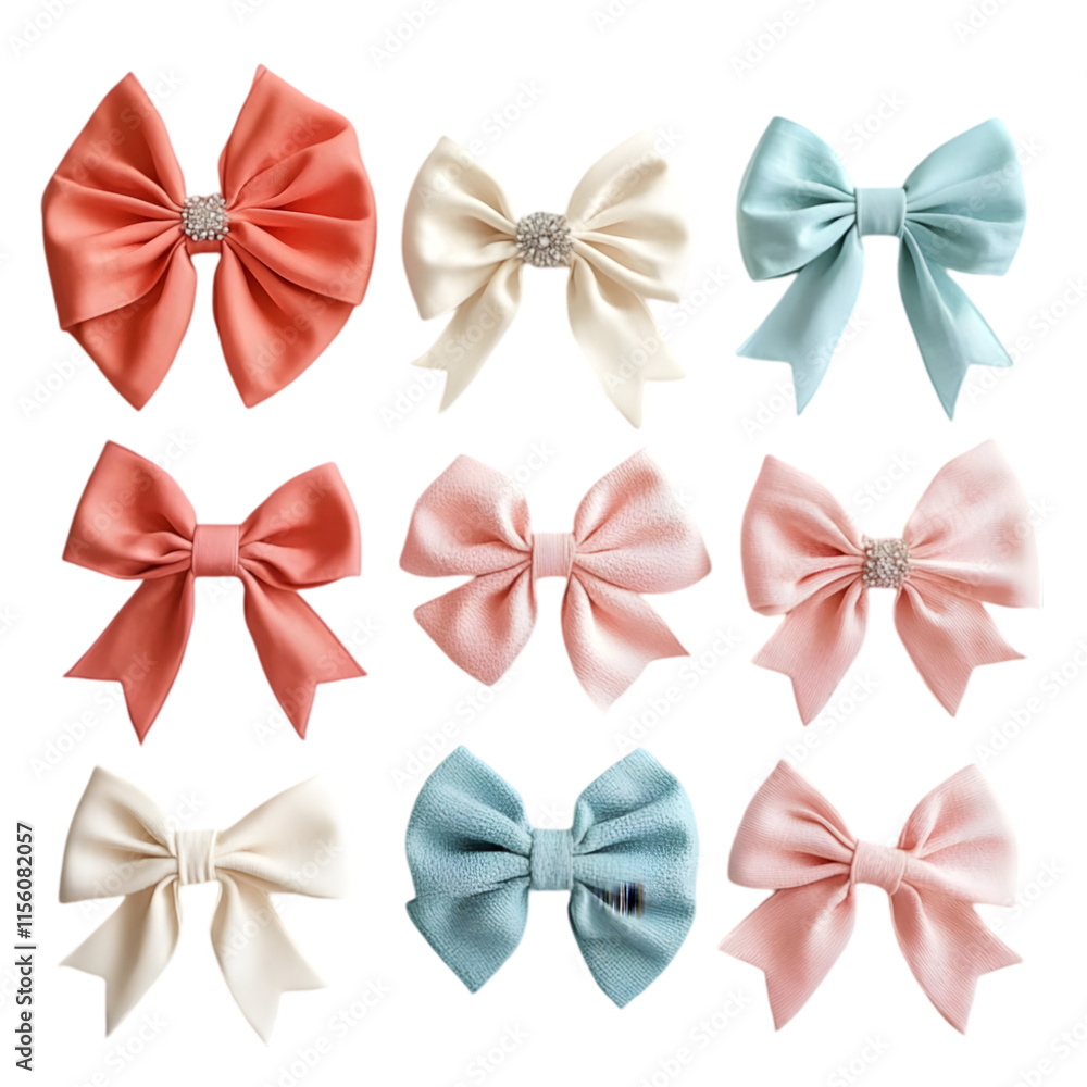Pastel Coral Fabric Bows Elegant Hair Bows Gift Decoration Craft Supplies Pastel Coral Fabric Bows Elegant Hair Bows Gift Decoration Craft Supplies