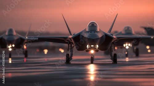 Wallpaper Mural Jets on the Runway with Dramatic Lighting at Airport Torontodigital.ca