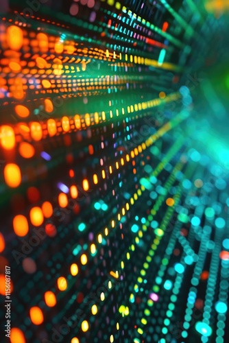 Wallpaper Mural Digital Matrix: Abstract Futuristic Background with Data Stream and Cyber Patterns Torontodigital.ca