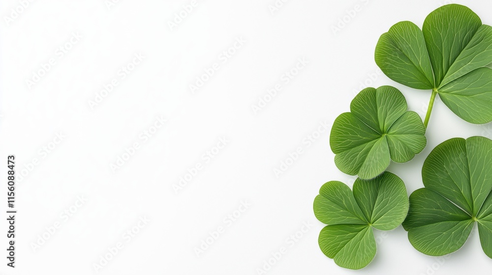 Minimalist four leaf clover design on simple white background for st. patrick's day Minimalist four leaf clover design on simple white background for st. patrick's day