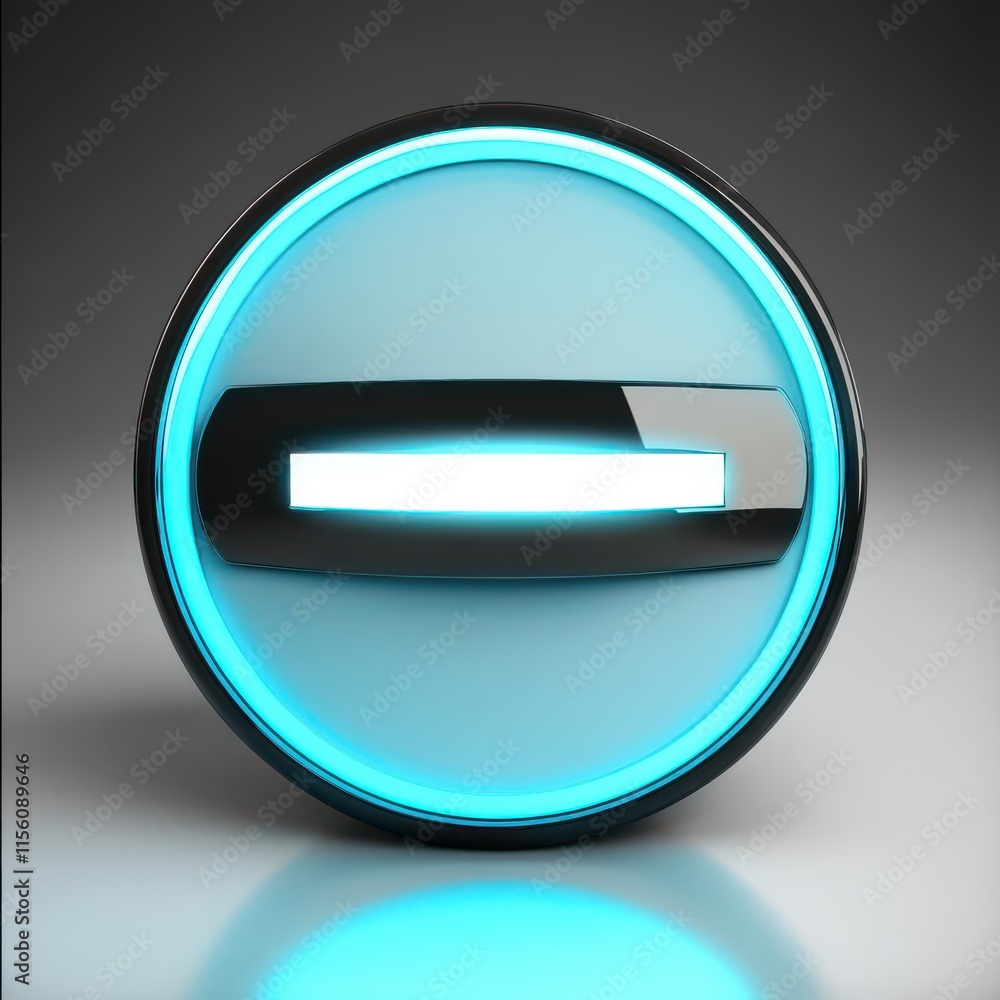 Futuristic round shape featuring a glowing blue outline and black accents on a smooth surface. Futuristic round shape featuring a glowing blue outline and black accents on a smooth surface.