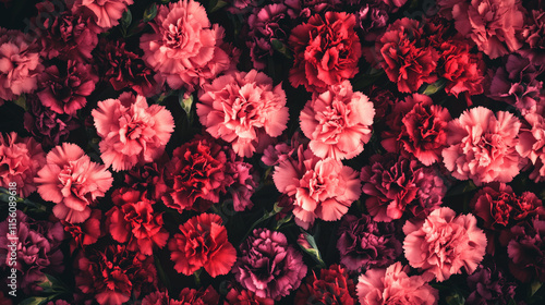Wallpaper Mural Floral background with bright red, purple and pink carnation flowers Torontodigital.ca