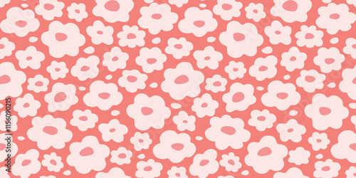 Seamless monochrome floral pattern. 
Vector graphics.