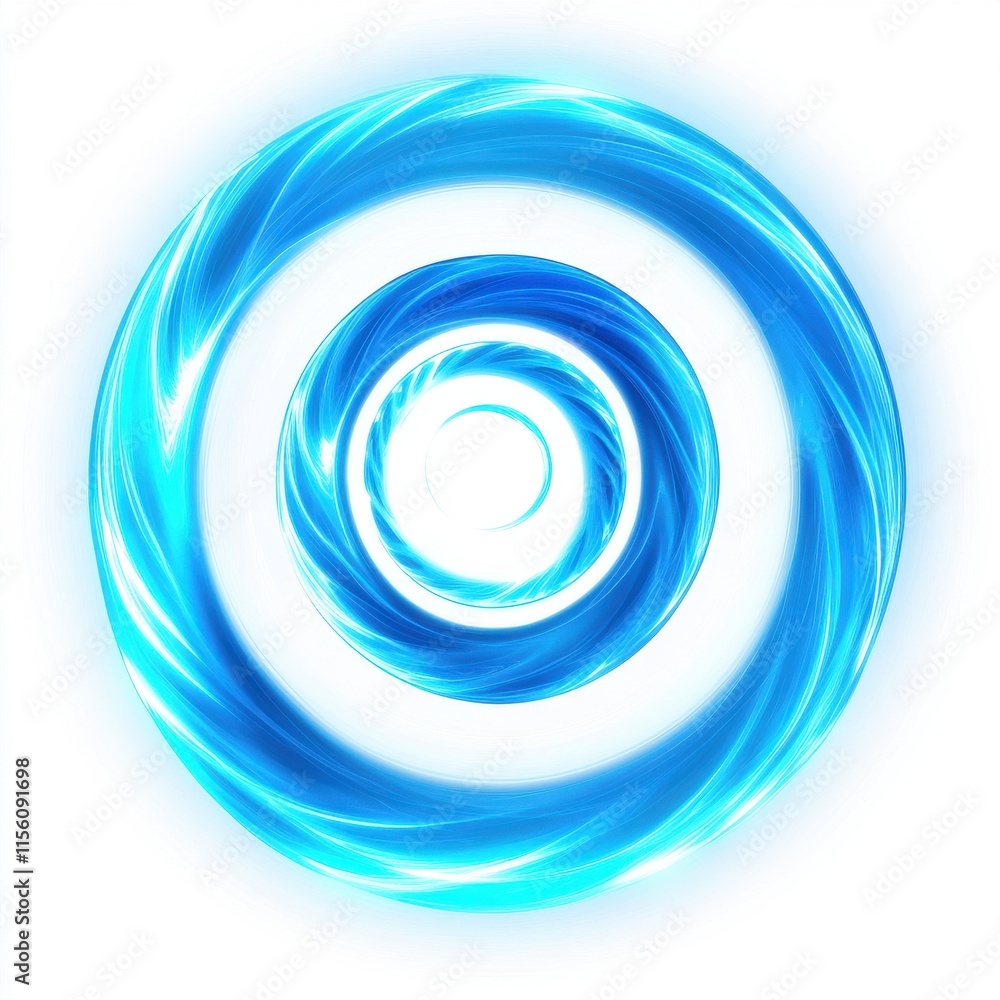 A mesmerizing blue spiral pattern radiates energy and light, creating a sense of depth and motion. A mesmerizing blue spiral pattern radiates energy and light, creating a sense of depth and motion.