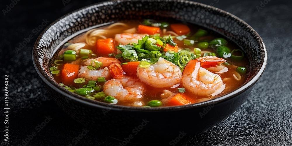 Authentic Tom Yum Soup with Shrimp and Fresh Lime Garnish Authentic Tom Yum Soup with Shrimp and Fresh Lime Garnish