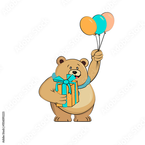 Rough funny bear, mascot