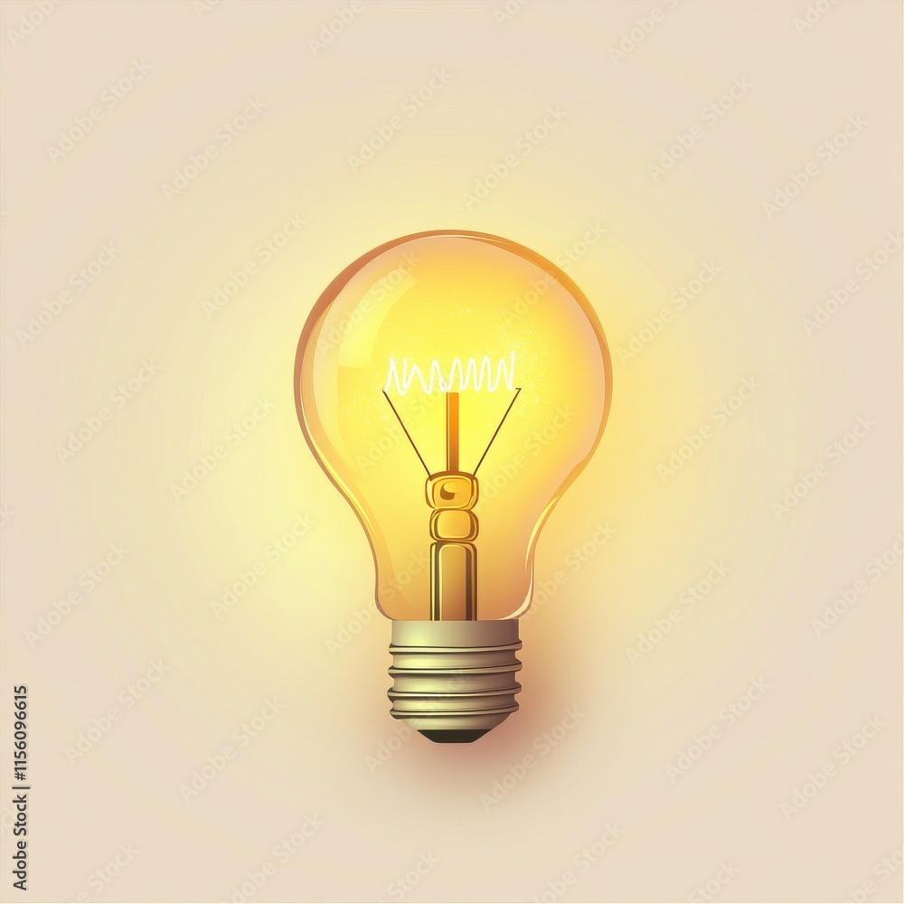 A glowing light bulb emitting a warm yellow light, symbolizing ideas and creativity. A glowing light bulb emitting a warm yellow light, symbolizing ideas and creativity.