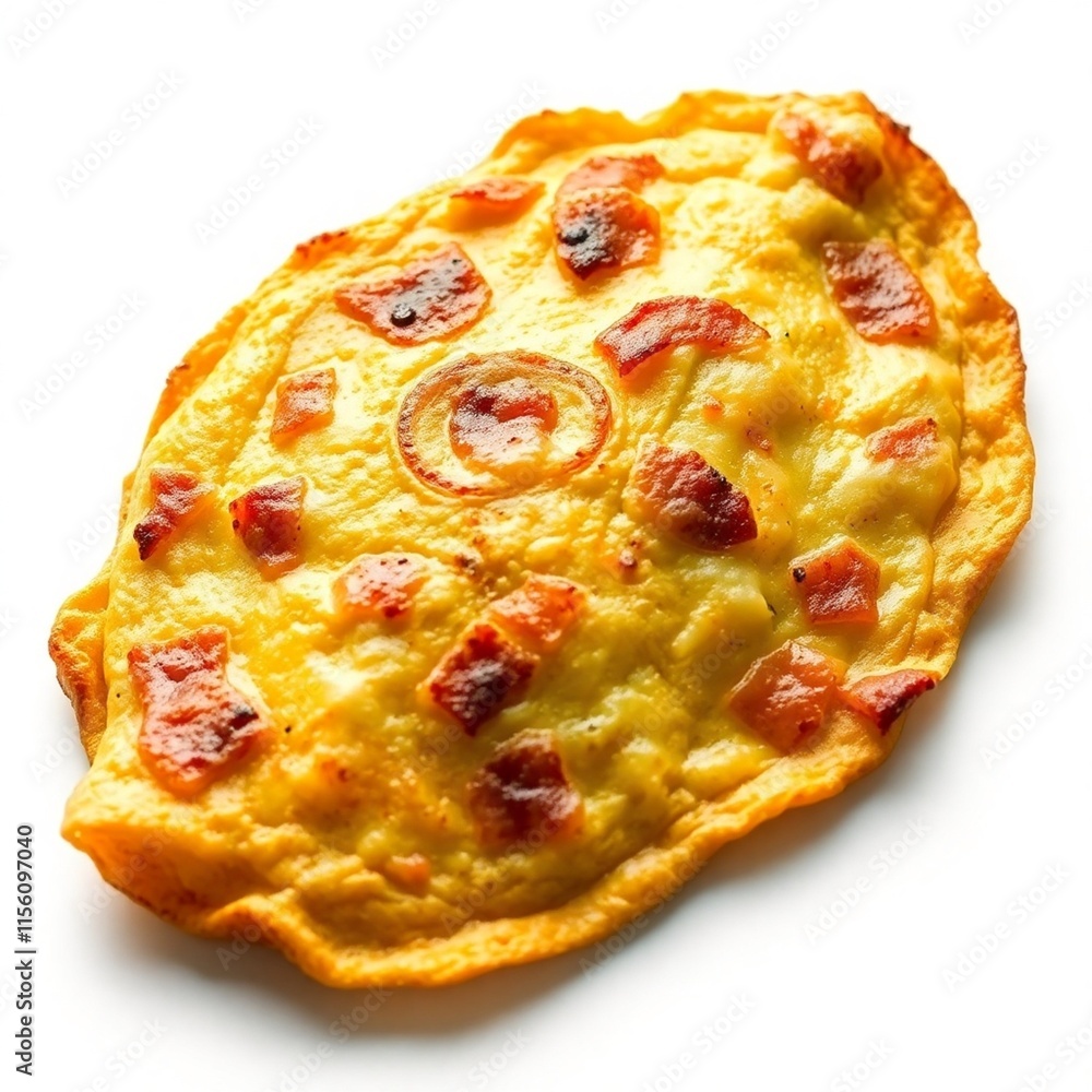 Ham and cheese omelette isolated on a white background. Ham and cheese omelette isolated on a white background.