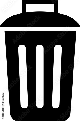 Trash bin icon. Trash dustbin sign element. Recyclable Waste flat Design isolated on transparent background. Waste sorting container. Suitable for Web Page, Mobile App. Recovery and delete symbol.