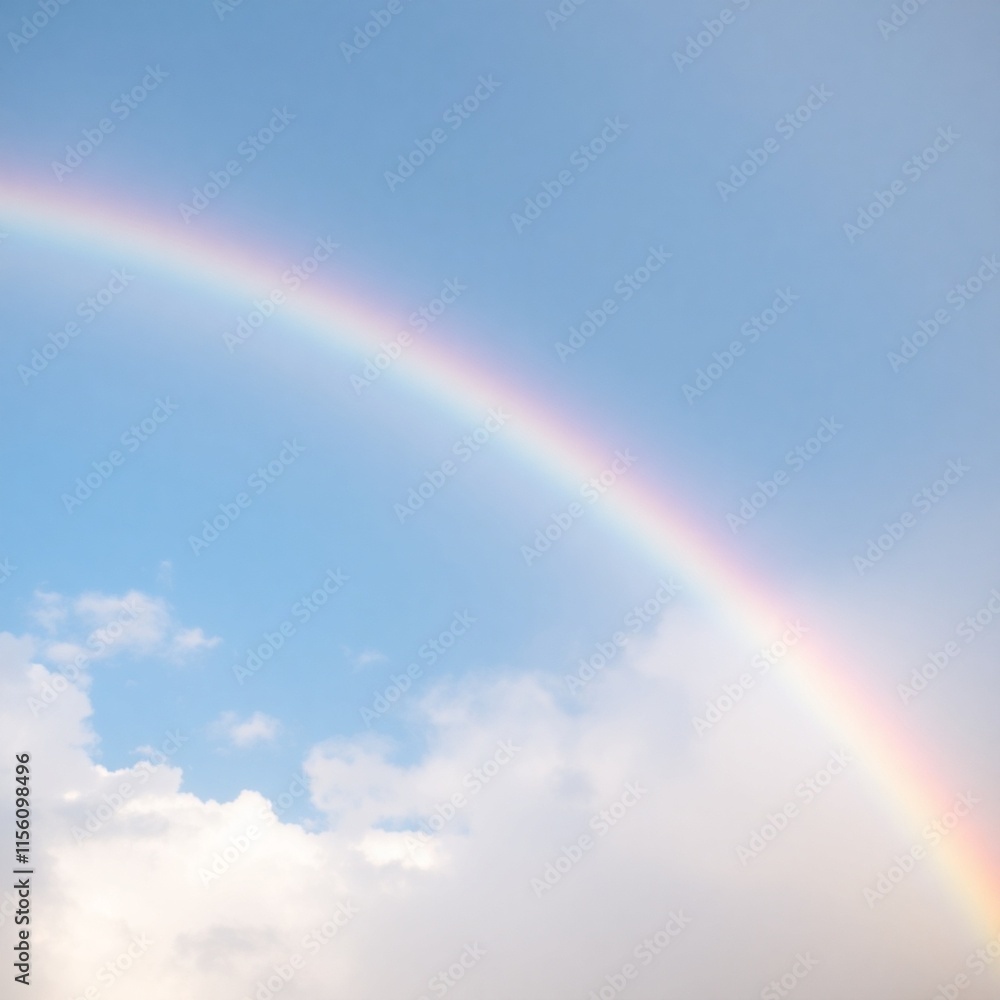 Rainbow in the sky, landscape clouds Rainbow in the sky, landscape clouds