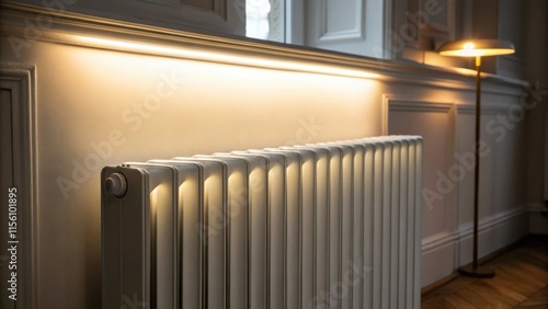 Wallpaper Mural The view captures the interaction of light and shadow on the radiators surface the smooth lines accentuated by the illumination from an overhead fixture emphasizing the elegance of Torontodigital.ca