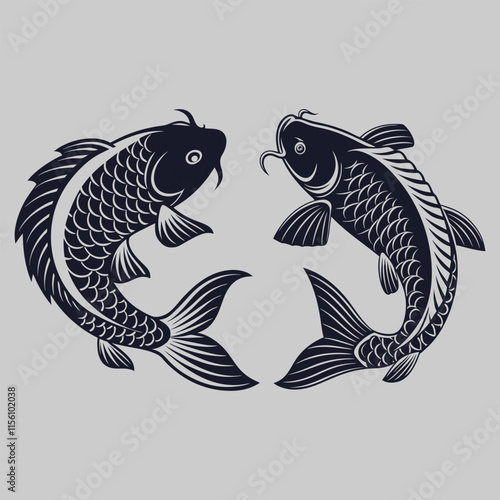 eel fish silhouette vector design art and illustration
