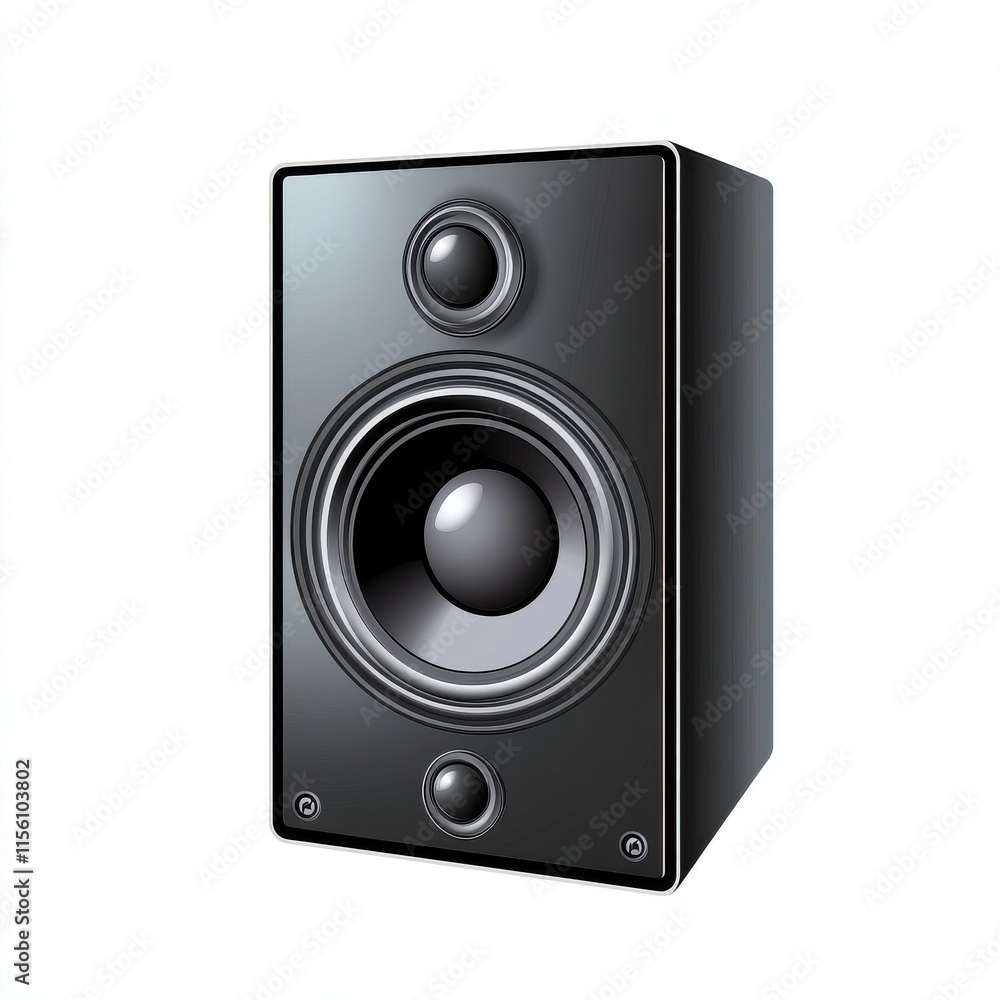 A sleek black speaker showcasing modern design and powerful audio capabilities. A sleek black speaker showcasing modern design and powerful audio capabilities.