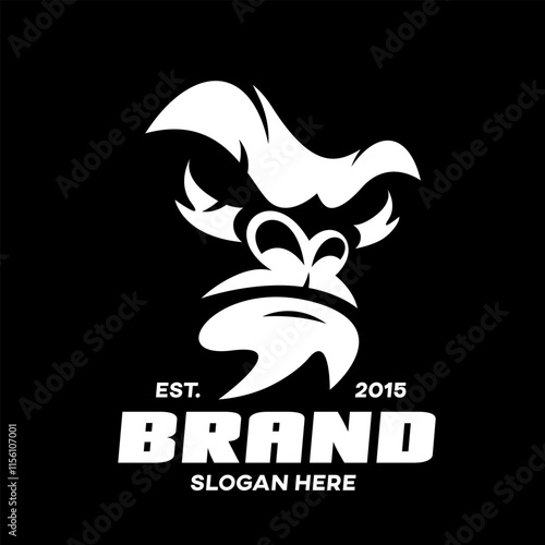 Modern angry gorilla logo. Vector illustration photo