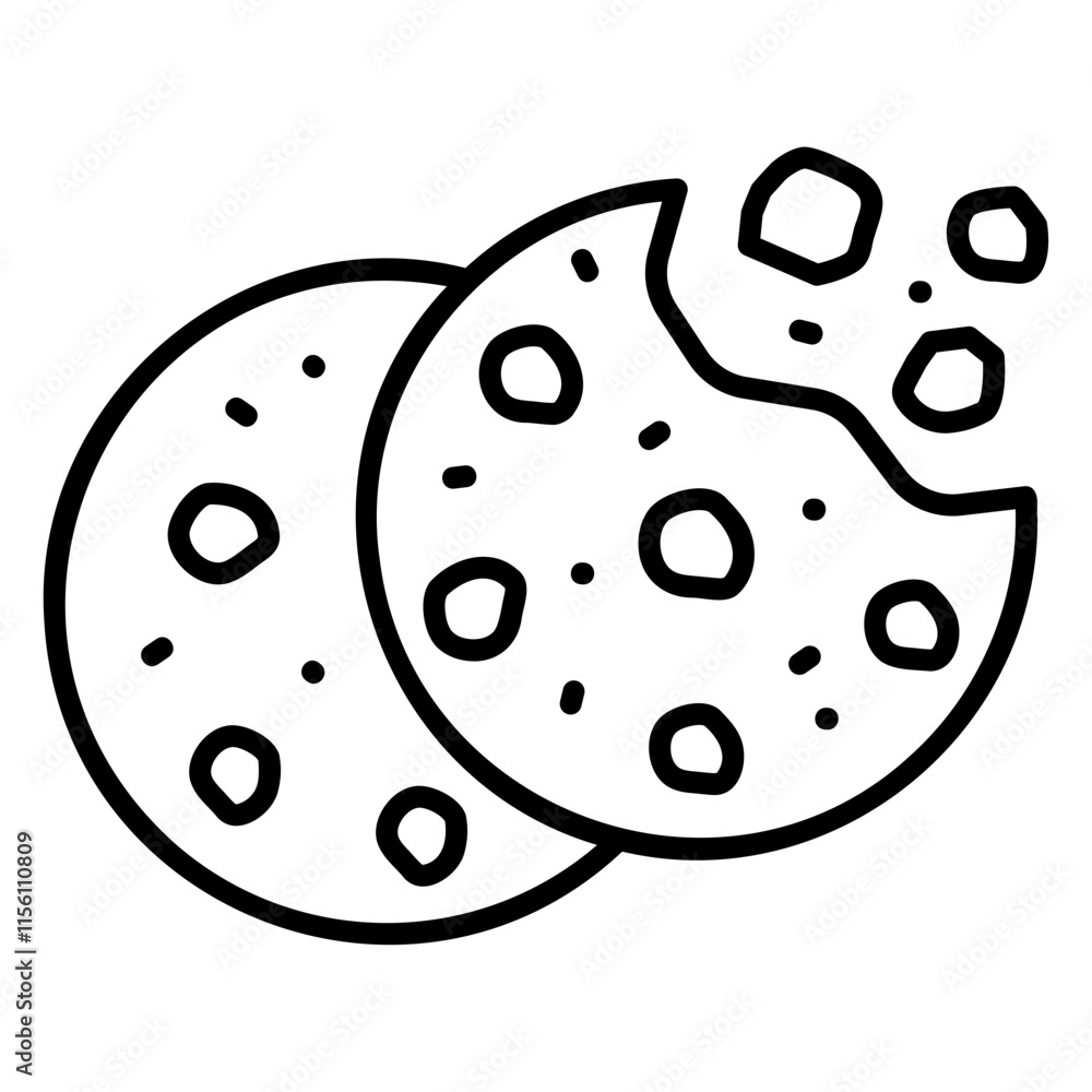 Illustration of Cookies Line Icon Design Illustration of Cookies Line Icon Design