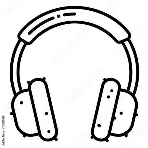 Illustration of Earmuffs Line Icon Design