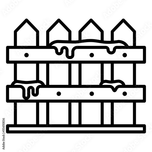 Illustration of Fence Line Icon Design