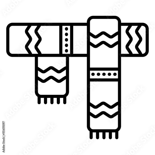 Illustration of Scarf Line Icon Design