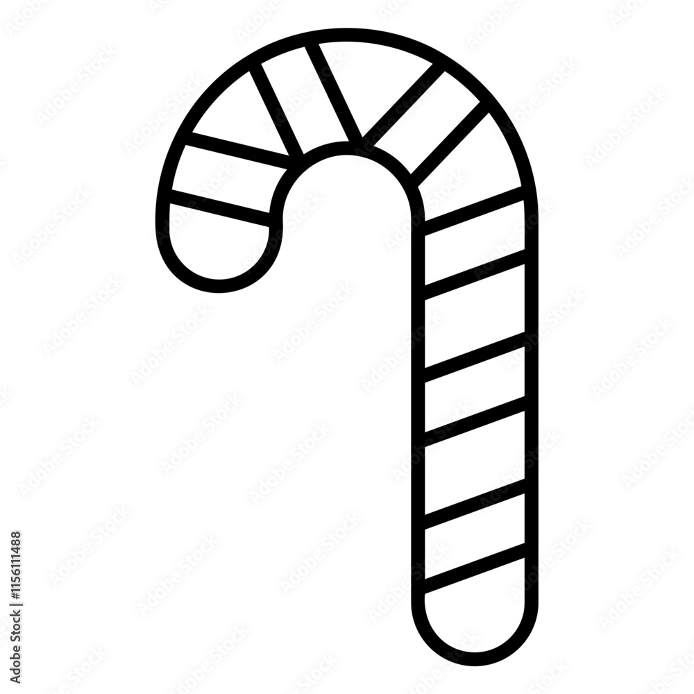 Illustration of Candy Cane Line Icon Design Illustration of Candy Cane Line Icon Design