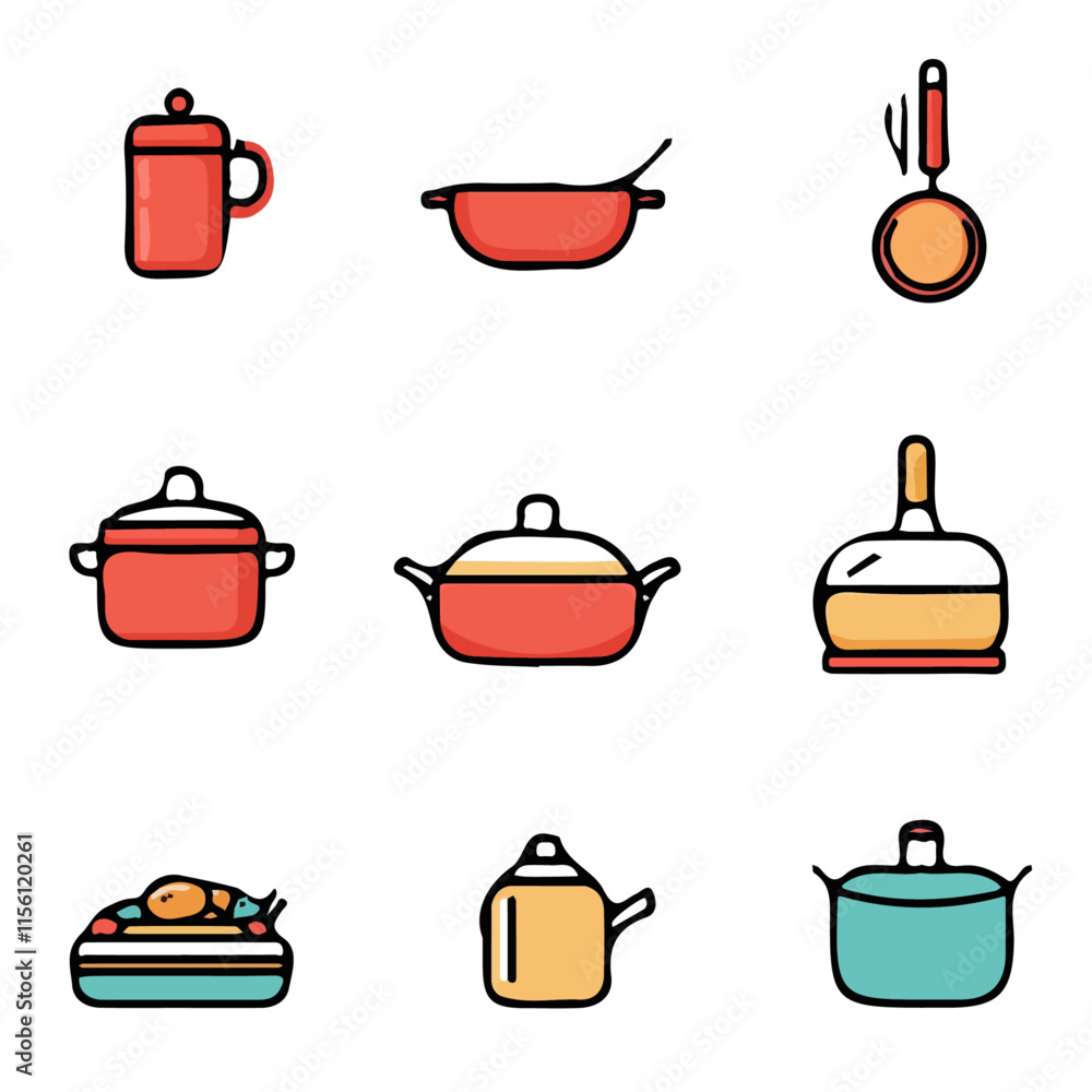 Kitchen Icons with Color Set – Stylish and Functional Icons Perfect for Culinary, Recipes, and Kitchen Projects
Kitchen Icons with Color Set – Stylish and Functional Icons Perfect for Culinary, Recipes, and Kitchen Projects