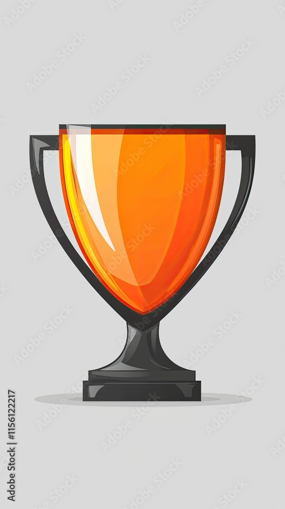 A shiny orange trophy with a black base, symbolizing achievement and success. A shiny orange trophy with a black base, symbolizing achievement and success.