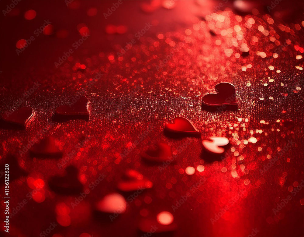 Romantic red background with sparkling bokeh lights and scattered heart shapes, creating a warm, festive, and intimate atmosphere perfect for Valentine's Day, love themes, or special celebrations. Romantic red background with sparkling bokeh lights and scattered heart shapes, creating a warm, festive, and intimate atmosphere perfect for Valentine's Day, love themes, or special celebrations.