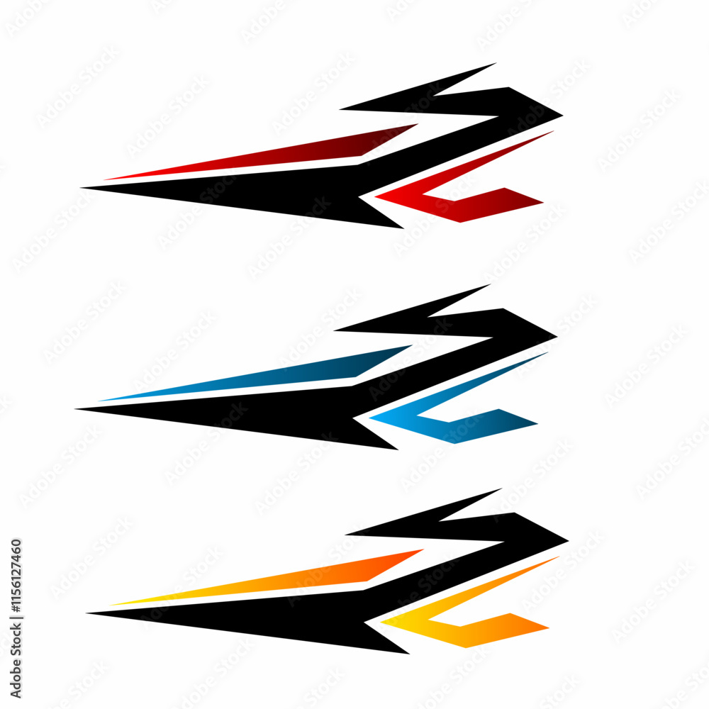 Fototapeta premium Illustration vector graphic set of abstract design decal stickers for cars