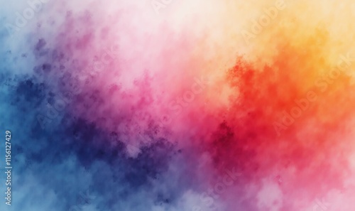 Vibrant abstract watercolor backdrop featuring a blend of blue, pink, orange, and white hues, perfect for creative projects, marketing materials, and digital artwork.