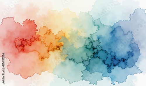 An abstract watercolor background featuring vibrant hues blending seamlessly, perfect for branding, presentations, and visual communication projects.