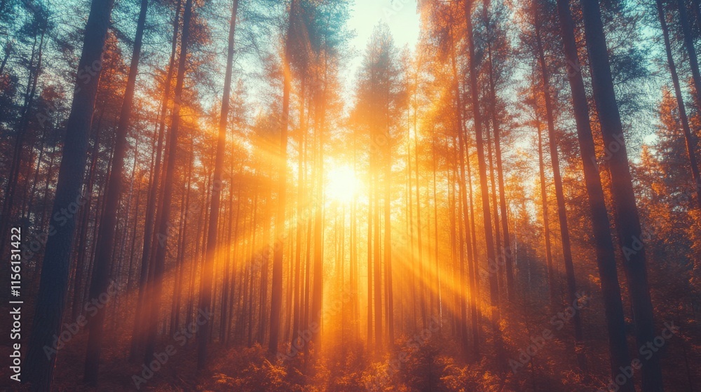 Warm Light in a Modern Forest Setting Warm Light in a Modern Forest Setting
