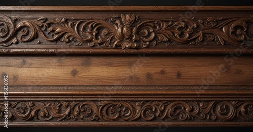 Ornate, distressed, woodgrain border elements set,  borders,  patterns photo