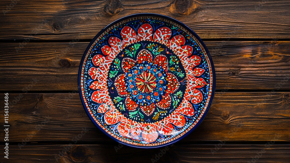 A vibrant dark plate featuring intricate patterns and rich colors, perfect for serving gourmet dishes, with an artistic flair that enhances any dining experience. A vibrant dark plate featuring intricate patterns and rich colors, perfect for serving gourmet dishes, with an artistic flair that enhances any dining experience.