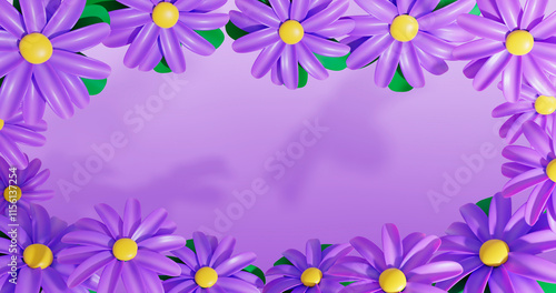 Daisy Background 3D Cartoon Render