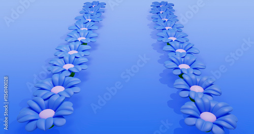 Flower Background 3D Cartoon Render