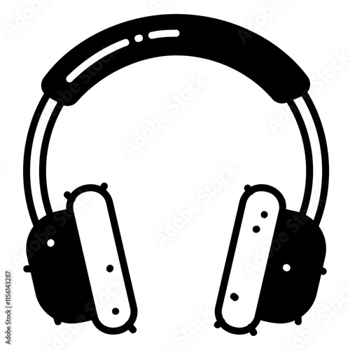 Illustration of Earmuffs Solid Icon Design