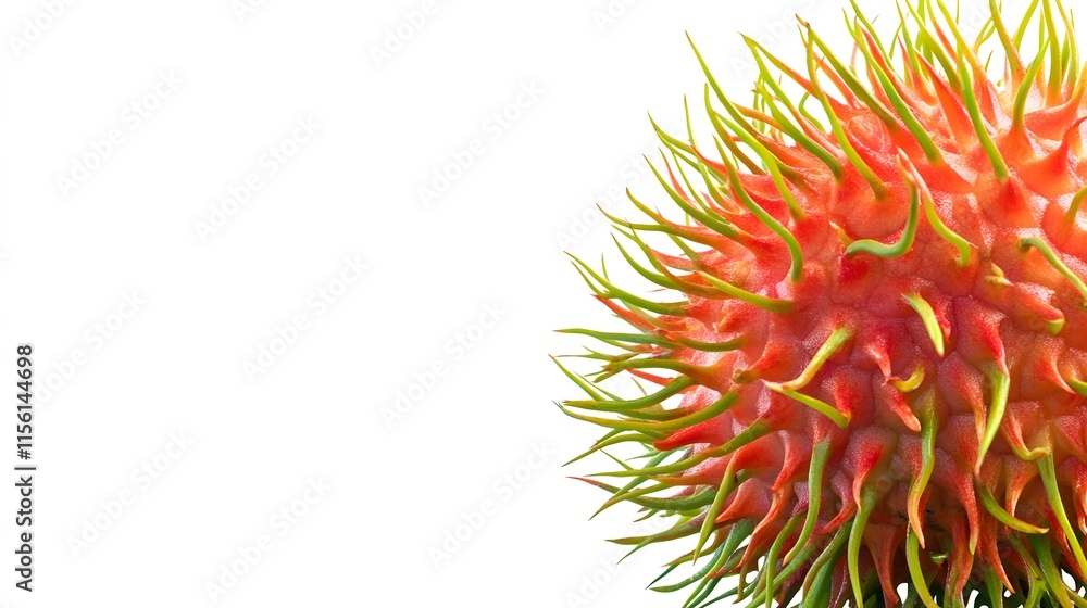 A Close Up View Of A Rambutan Fruit A Close Up View Of A Rambutan Fruit