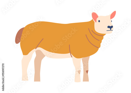 Lacaune sheep breed vector illustration