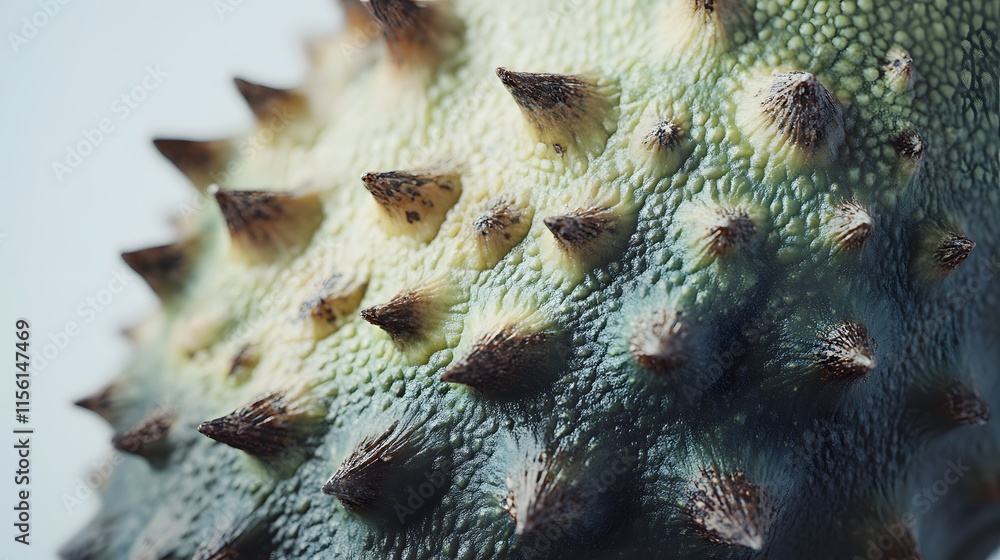 Close up view of a spiky exotic fruit Close up view of a spiky exotic fruit