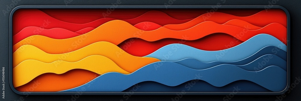 A vibrant abstract design featuring flowing waves in warm and cool colors. A vibrant abstract design featuring flowing waves in warm and cool colors.