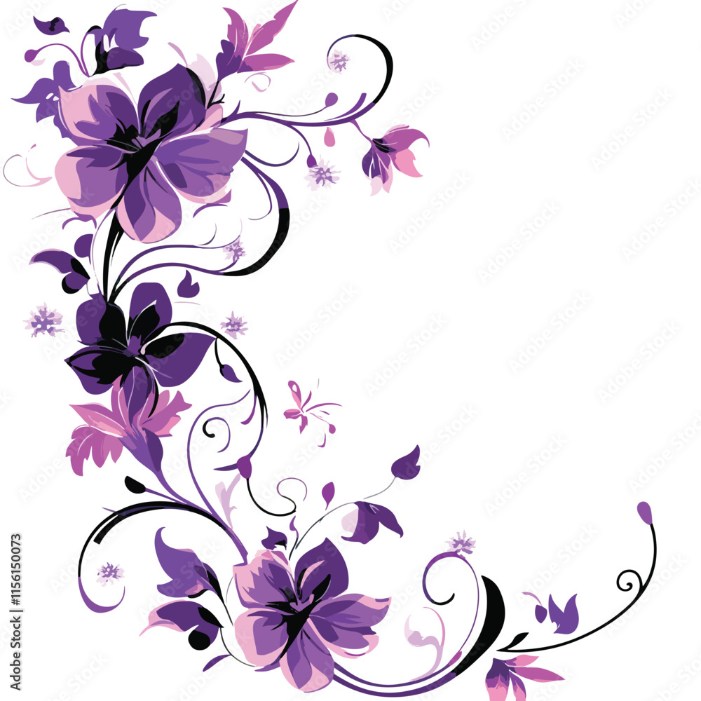 Obraz premium border flowers clip art, clip art concept