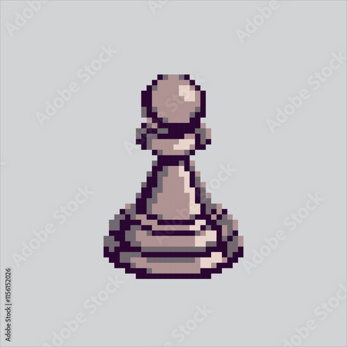 Pixel art illustration Pawn Chess. Pixelated Pawn Icon. Pawn Chess Icon pixelated for the pixel art game and icon for website and video game. old school retro.