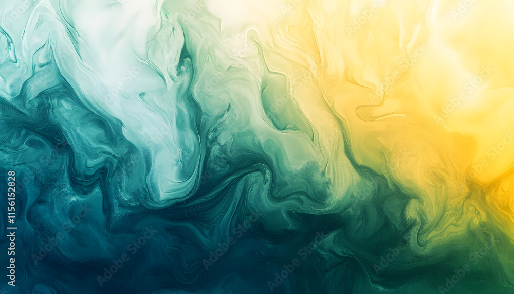 Abstract Swirling Teal Yellow Gradient Painting Abstract Swirling Teal Yellow Gradient Painting