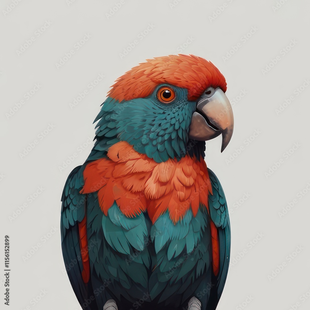 Fototapeta premium Australian King Parrot minimalist