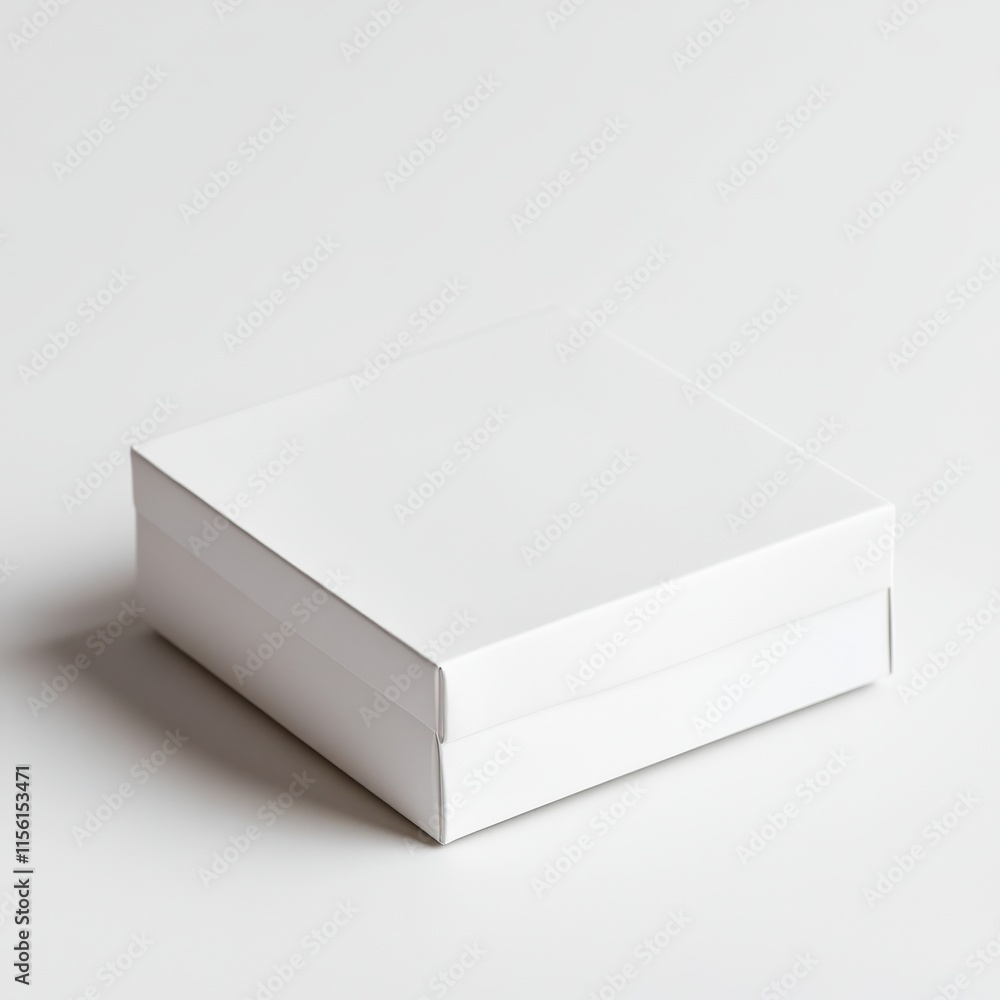 Simple white square gift box on white background. Simple white square gift box on white background.