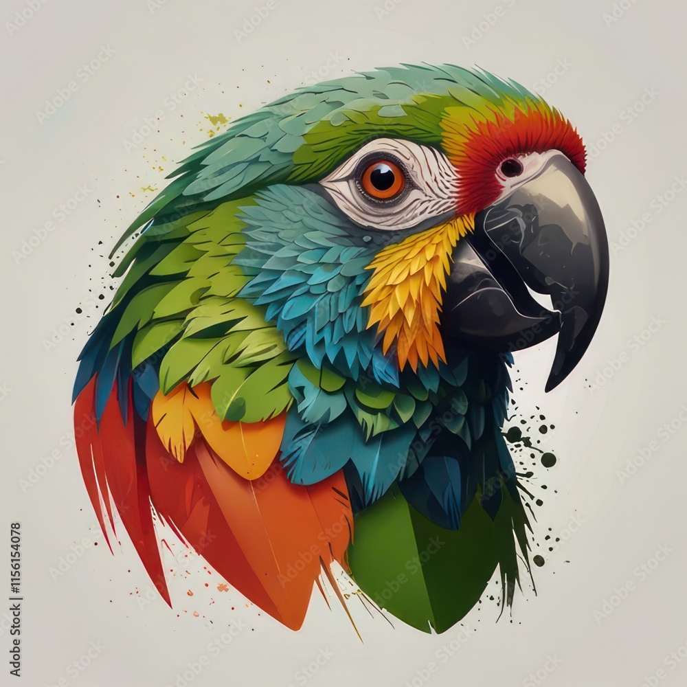 Obraz premium Conure bird minimalist with clean white background