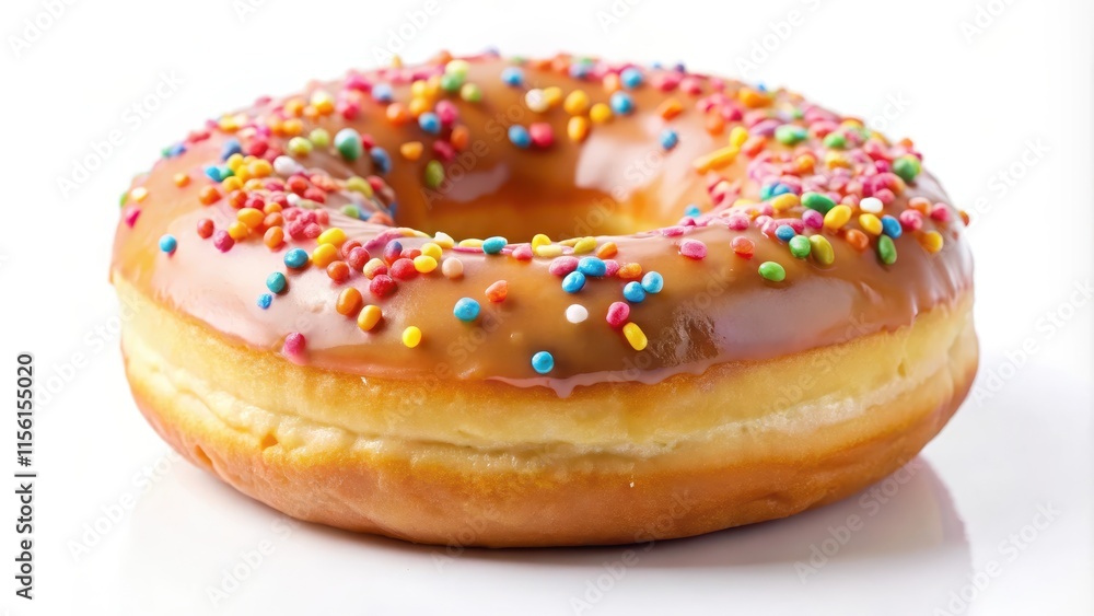 A glazed donut with a smooth, shiny surface A glazed donut with a smooth, shiny surface