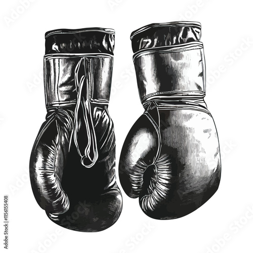 Boxing gloves clip art, clip art concept