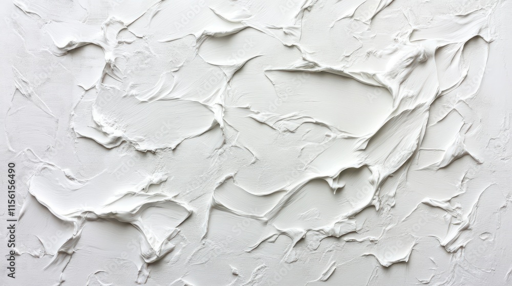 Obraz premium Abstract white textured art. A minimalist monochrome painting.