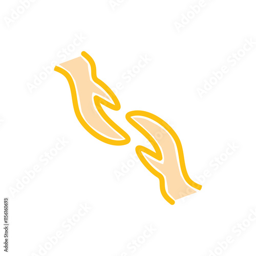 illustration design of two hands that will hold each other. illustration of giving and receiving. illustration of connecting. hand above and hand below