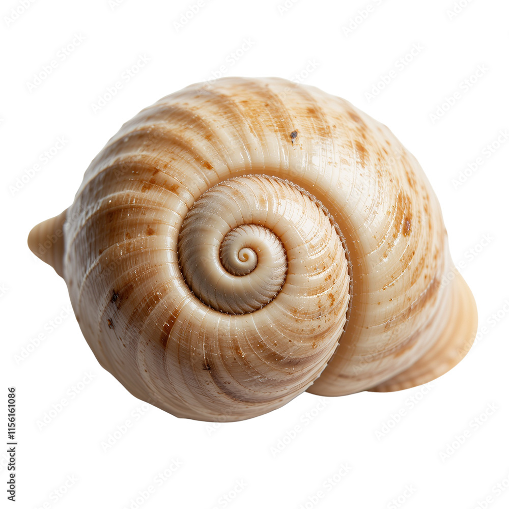 Close Up of a Tan Spiral Seashell Isolated on Transparent Background Close Up of a Tan Spiral Seashell Isolated on Transparent Background